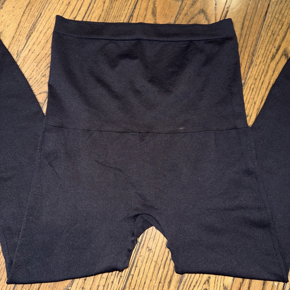 SPANX Maternity Leggings Black Stretchy Large Look‎ At Me Now Textured